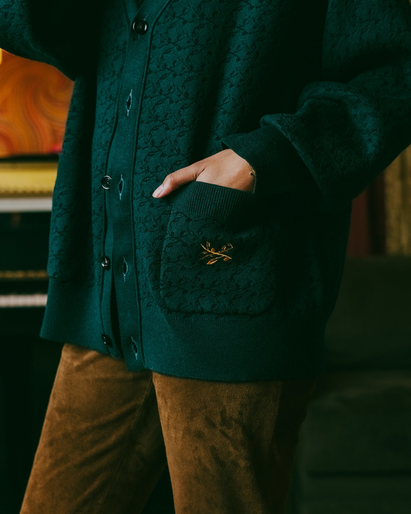 Fitted Jacquard Cardigan