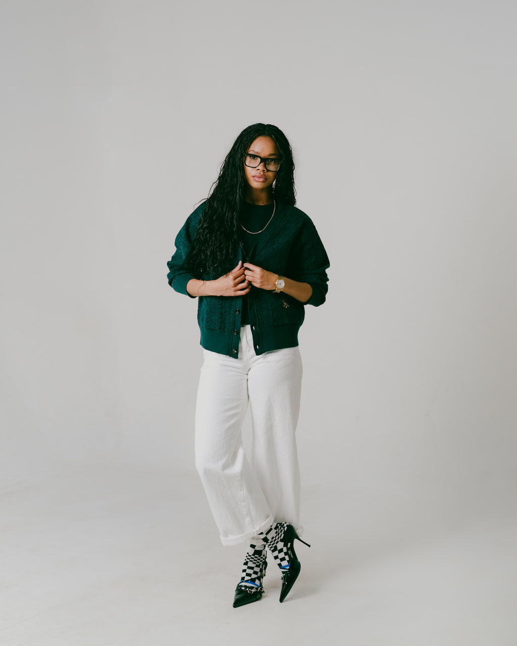 Fitted Jacquard Cardigan
