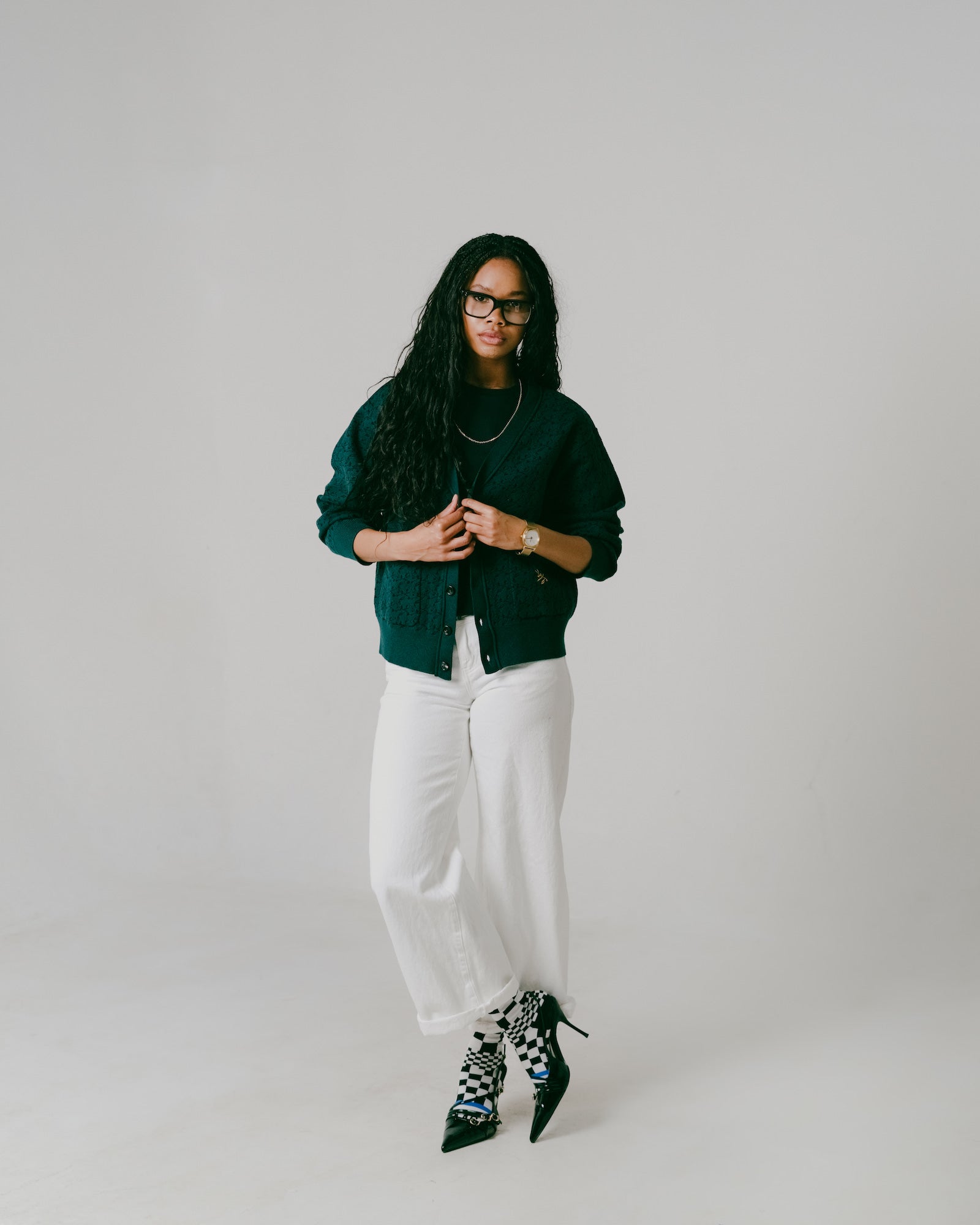 Fitted Jacquard Cardigan