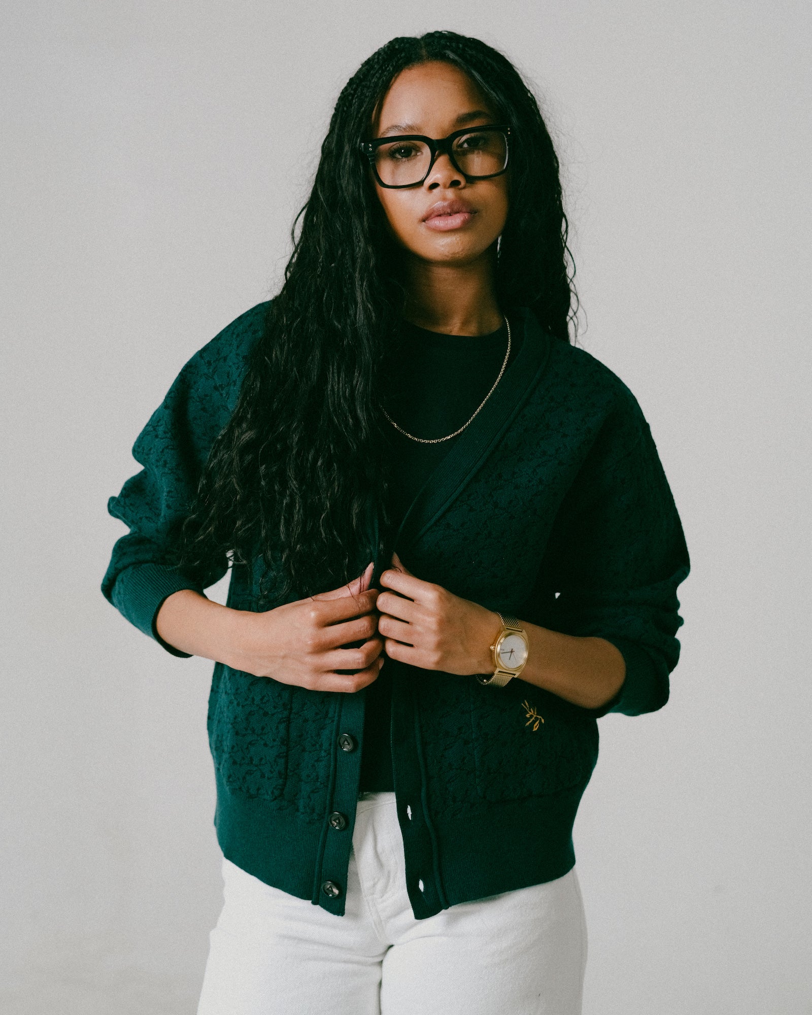 Fitted Jacquard Cardigan