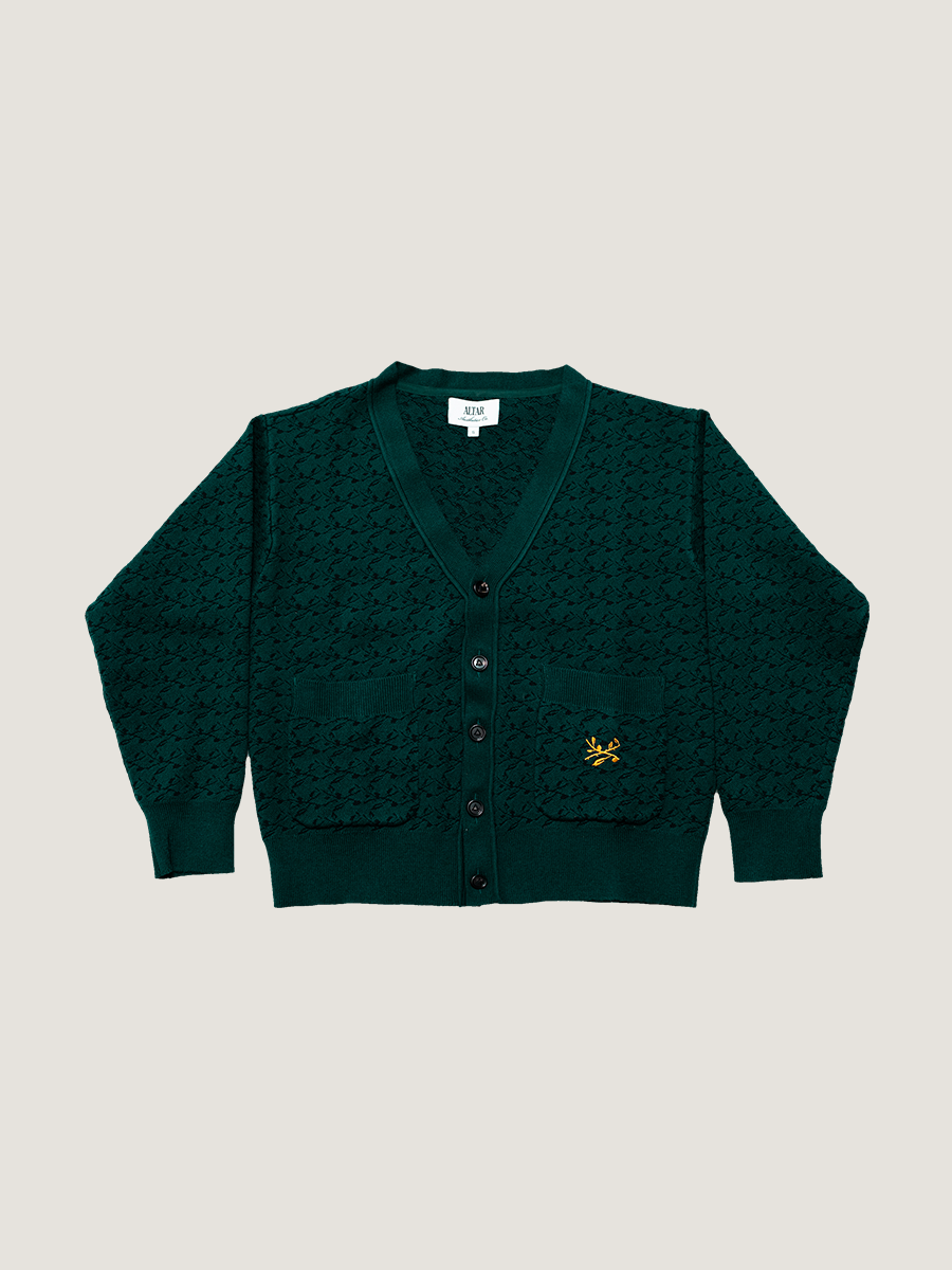 Fitted Jacquard Cardigan – Merino Wool | ALTAR Aesthetics Co. Fitted Jacquard Cardigan – Merino Wool | ALTAR Aesthetics Co.